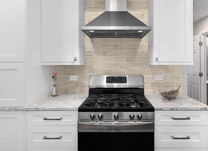 StyloVue 100 Pieces Peel and Stick Backsplash for Kitchen, 3" x 6" PVC Subway Tile Upgraded Grayish Beige with Gray Grout Backsplash Stick on Tile Elevate Kitchen, Bathroom, Fireplace,RV - Image 4
