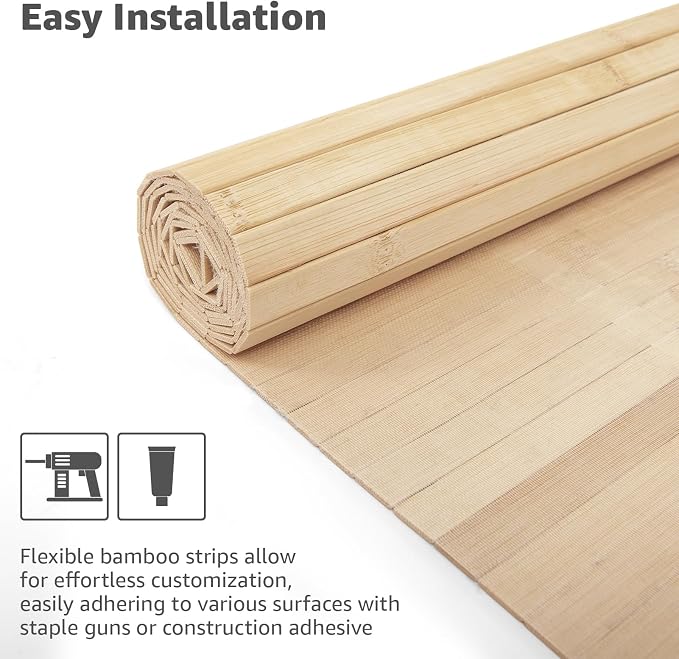 Art3d 12 x 96 in Pole Wrap Natural Bamboo Wall Panel, 2-Pack, Carbonized | Renewable Raw Board, Waterproof, No Emission, Wear-Resistant, Freely Cuttable, Stylish Wall Decor for Bedroom and Office - Image 6