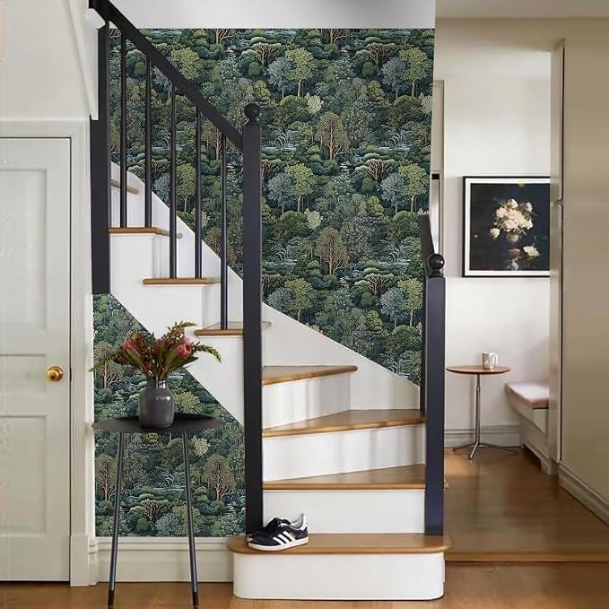 18"x236" Nature Forest Trees Rivers Peel and Stick Self Adhesive Wallpaper Removable Contact Paper Stick on Easy Peel Off Wall Paper for Kitchen Bedroom Bathroom Renter - Image 6
