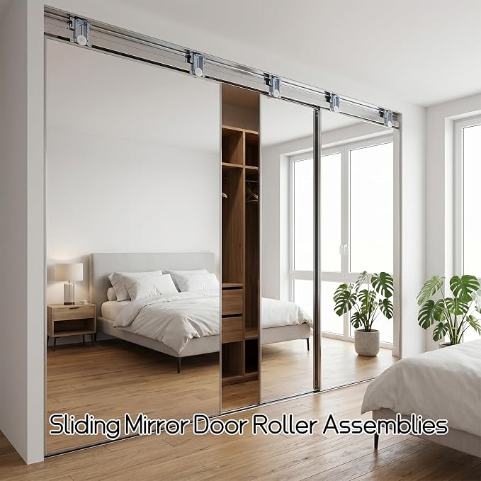 5 Pcs 1-7/16 Inch Sliding Mirror Closet Door Roller Assembly, Steel Framed Bottom Roller, Replacement Closet Door Wheels for Mirror Wardrobe - Image 5