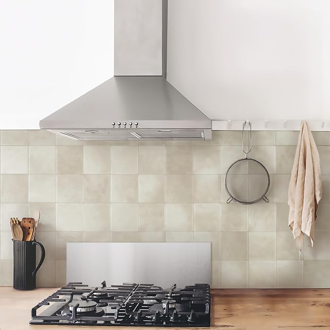 Smart Tiles Peel and Stick backsplash, Zellige Almond Beige, 9"x9" | Pack of 5 (2.8 sq ft), Semi-Matte, Heat/Moisture Resistant, Low VOC, Kitchen/Bathroom, Renter Friendly, Made in Canada - Image 2