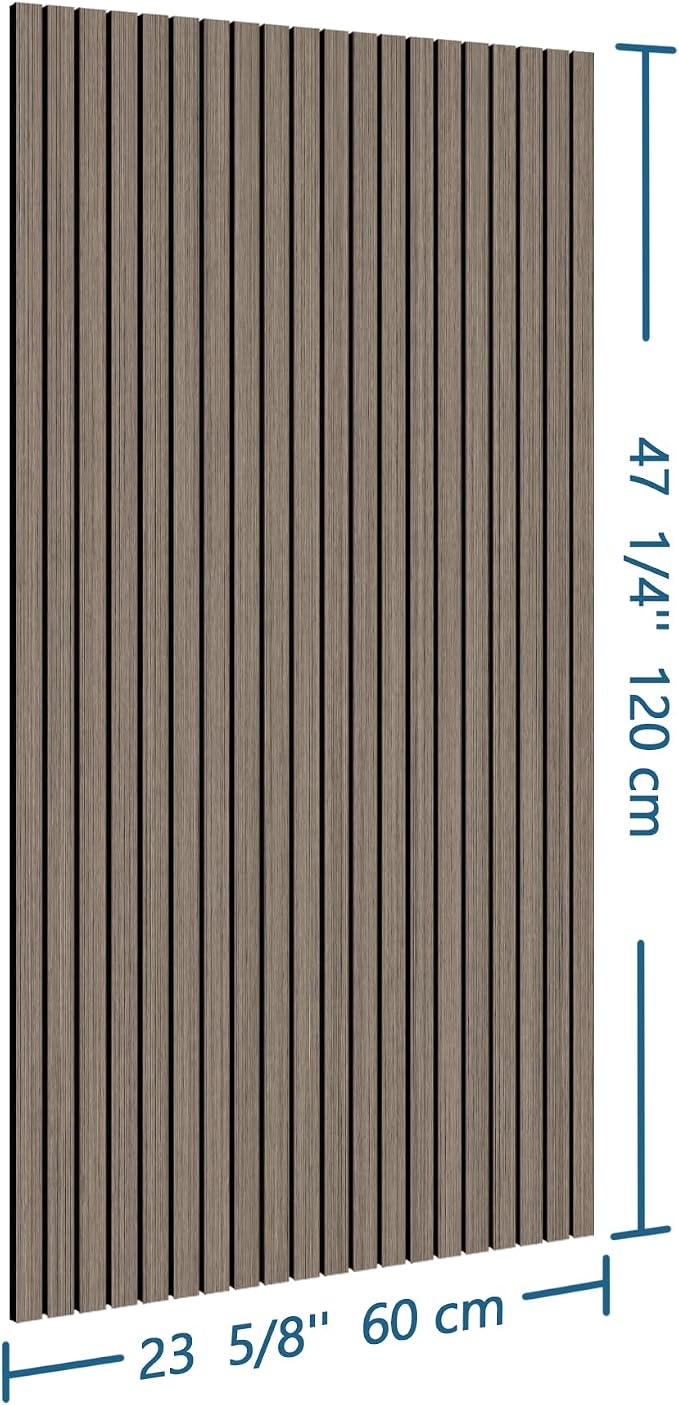 4-Piece Wood Slat Wall Panel for Interior Wall Decor Noise Cancelling 47.2" x 23.6" Peel and Stick Acoustic Decorative 3D Sound Absorbing Wall Paneling, Walnut - Image 3