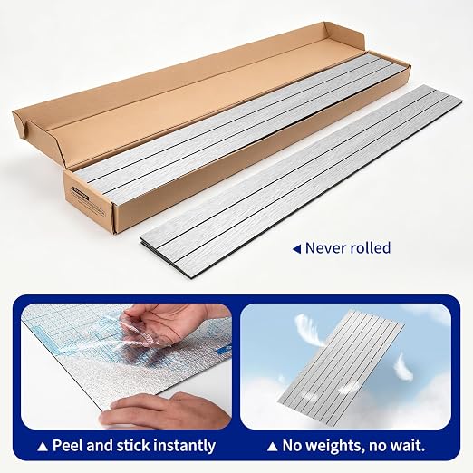 Art3dwallpanels 6-Pack Peel and Stick Wood Panels for Wall PVC, Light Gray | 48"x15.75", Self-Adhesive Slat Wall Panels, PVC Thick, 3D Wood Grain Wallpaper, for Walls and Ceilings, Packed in Long Boxes - Image 2