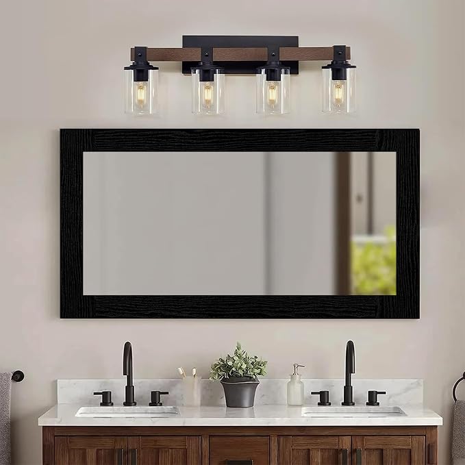 Alened 10M Black Mirror Border Peel and Stick, Wood Grain Wallpaper Border - Image 5