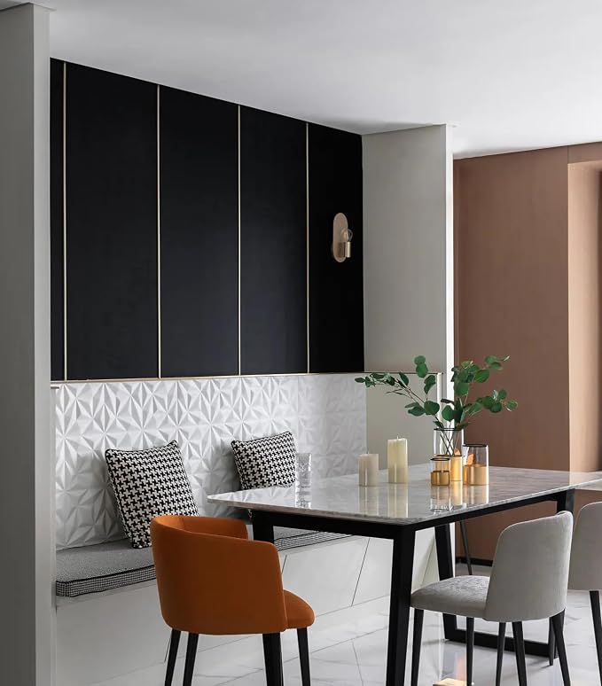 197"x17.7" Black Wallpaper Peel and Stick Decorative Self-Adhesive Black Waterproof Removable Contact Paper for Wall Covering Furniture Cabinet Countertop Vinyl Paper - Image 7