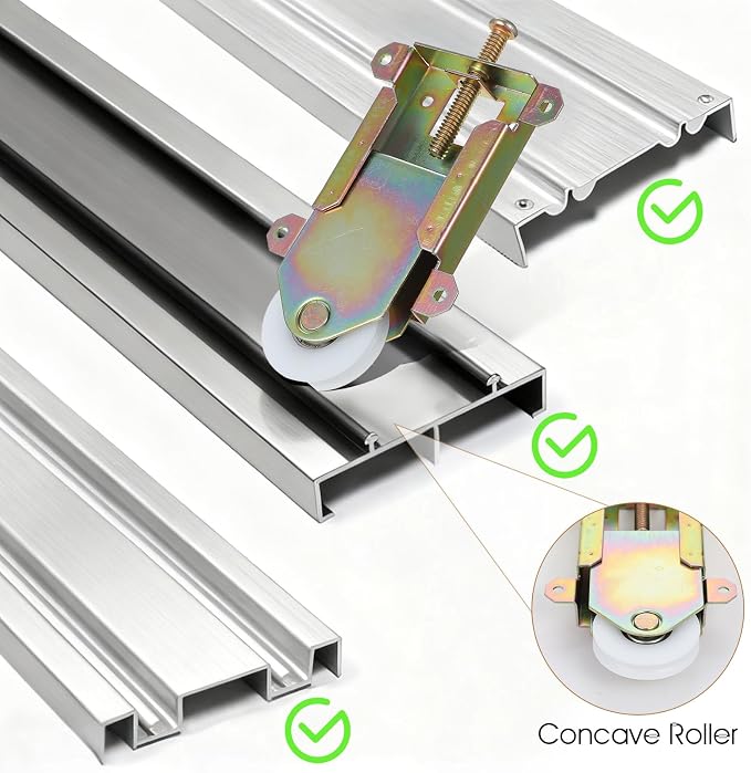 4 Pack 2-1/2" Sliding Mirror Closet Door Rollers Wheels Replacement - Image 5