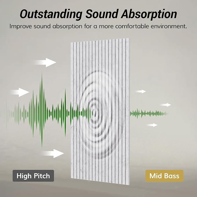 TONOR Large Acoustic Panels Self Adhesive-8 Pack 47.2" X 23.6" X 0.35" | Peel and Stick Acoustic Wall Panels, Decorative Soundproof Wall Panels for Sound Absorbing for Home Office Decor, Gray - Image 4