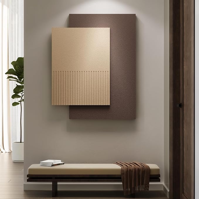 Large Brown 3D Textured Wall Art, Minimalist Neutral Artworks for Walls | Sandstone Textured Paintings, Minimalist Scuplture Design, Dark Brown Tones, Living Room Bedroom Dining Room Office Decor - Image 5