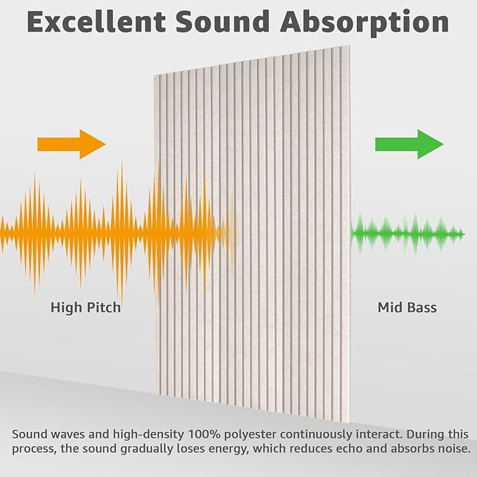 Art3dwallpanels Acoustic Panels, 48" X 12" X 0.35", Camel, 10 Pack | Soundproof Wall Panels, Self Adhesive, High Density Sound Absorbing, Noise Echo Reduction, for Recording Studio, Office - Image 4