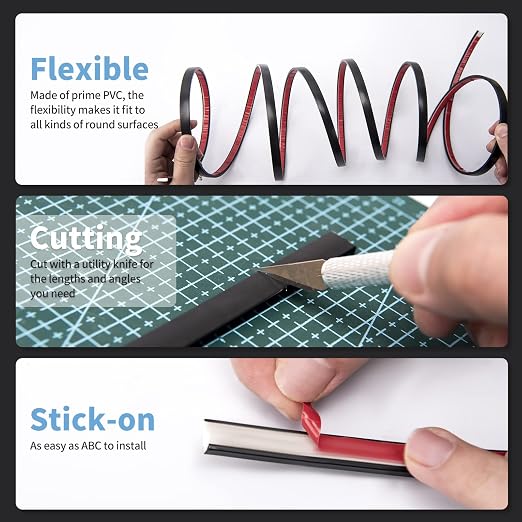 Art3d 30 ft Peel and Stick Flexible Molding Trim for Wall Tile Edge, Black - Image 4