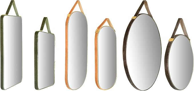 Creative Co-Op Various Velvet Edged Wall Mirrors, Multicolor, Set of 6 - Image 8