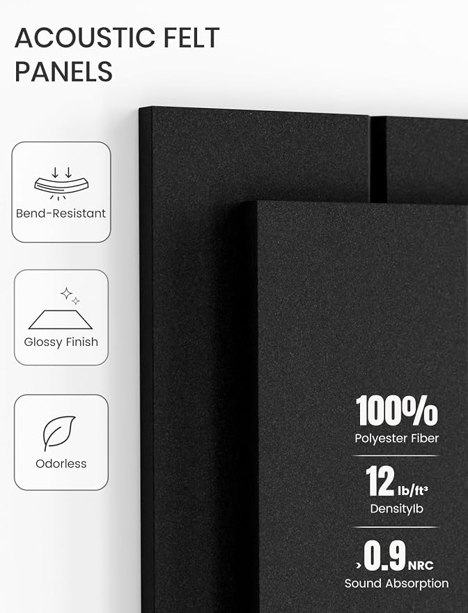 Fluxynara 48" x 36" Large Felt Bulletin Board, Charcoal Gray | 12 Pack Cork Board Alternative with 60 Safe Adhesive Tabs, Pin Boards for Wall Decor, Home, Office, Classroom,Dorm - Image 5
