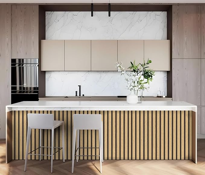 myforHD Wallpaper Peel and Stick Wood Grating Stripe Self-Adhesive Wallpaper Faux Wood Contact Paper Wood Slats Self Adhesive Wall Paper PVC Vinyl Film Removable Waterproof 17.3" x 118" - Image 5