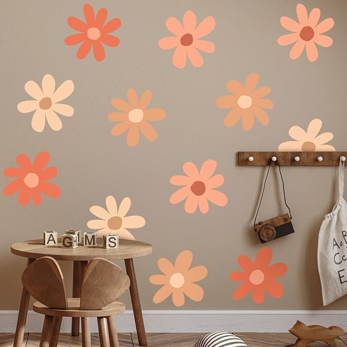 TaoBary 12 Sheet Large Daisy Wall Sticker Decal for Room Decor Flower Decal | Big Flower Wall Sticker, Floral Decal, Daisy Bedroom Room Decor, Removable Peel and Stick, Nursery Home Wall Decor - Image 3
