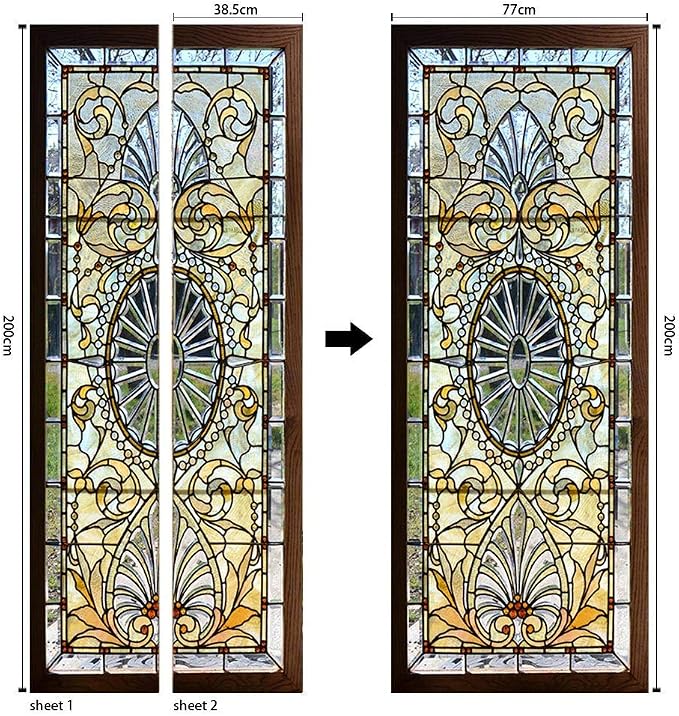 COLORSPRING 3D Door Stickers Peel and Stick, Antique Door Decal Cover | Removable Self-Adhesive Wallpaper Mural for Home Décor - Image 5