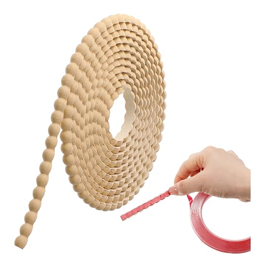 Leinuosen Flexible Bead Molding Trim Peel and Stick Wood 10ft /8 mm by Leinuosen