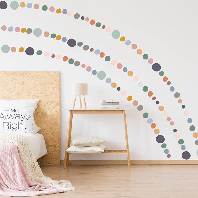 TaoBary 15 Sheet 300 Pcs Polka Dot Wall Decals Boho,Bright Color | Removable Peel Stick Stickers for Playroom Nursery Kids Room, Irregular Sizes Terrazzo Decor, Vinyl Safe for Walls - Image 6