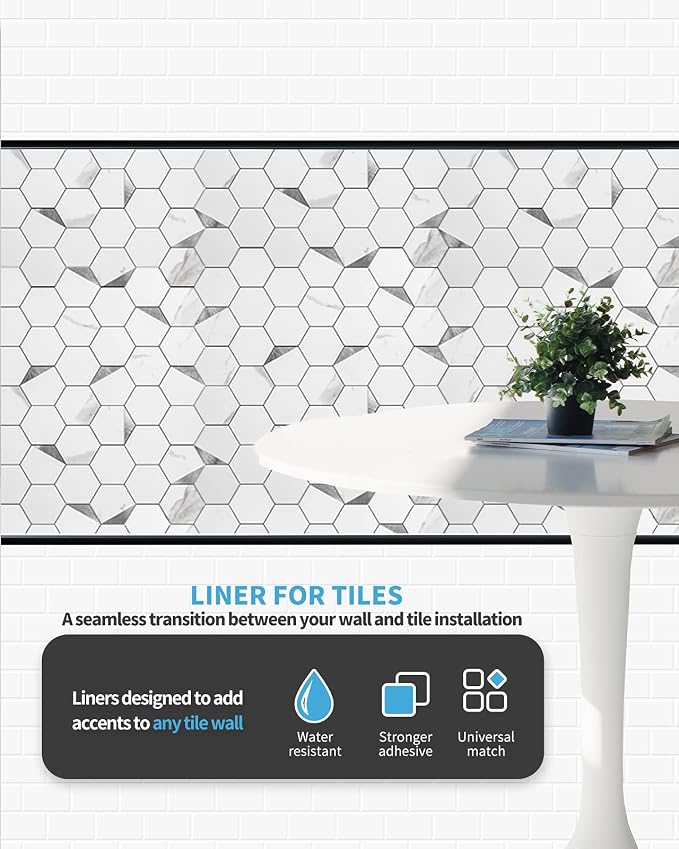 Art3d 25 ft Peel and Stick Tile Edge Trim, Backsplash Corner Decor, Black - Image 9