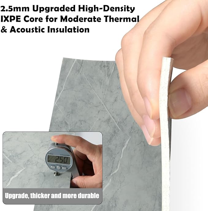 20pcs Peel and Stick Shower Tile Waterproof Marble Tiles Wall Panels 11.8"X11.8" Self-Adhesive Backsplash for Home Bathroom Kitchen Showers (Not Real Tile) - Image 7