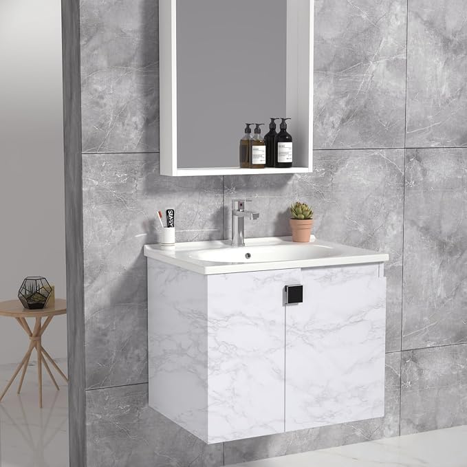 White/Grey Marble Contact Paper Marble Wallpaper Peel and Stick with Tools | 17.7" x 78.7" Self Adhesive Vinyl Film Contact Paper for Countertops - Image 4