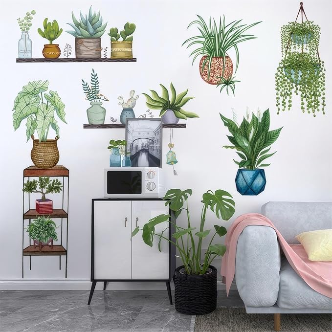 Arawat Plant Wall Decals Peel and Stick Stickers & Murals for Bedroom, Living Room, Bathroom, Kitchen - Boho Decorative Art Decor - Image 6