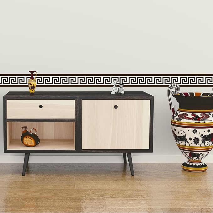 Greece Pattern Wall Border Stickers Peel and Stick Skirting Self Adhesive Bathroom Waist Line Decals Mirror Vinyl Murals - Image 6