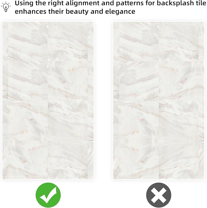 Vieshful 20pcs Peel and Stick Backsplash Tile，12"x12" Self Adhesive Marble Tile for Wall, PVC Waterproof Shower Wall Panels, Back Splash Stick on Tiles for Kitchen Bathroom Living Room - Image 7