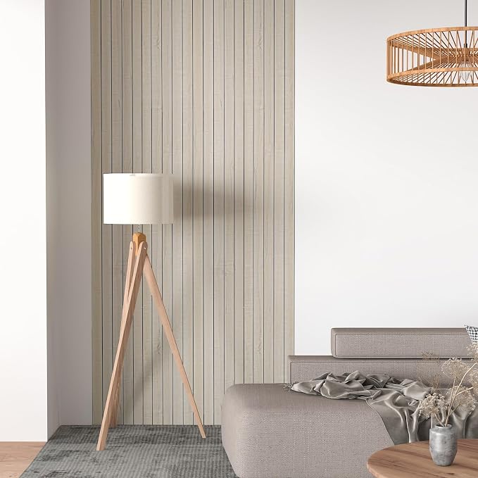 CHIHUT Sand Birch Peel and Stick 3D Flexible Wood Slat Wall Panels 24"x197" Extra Wide Thick Foam Wallpaper Roll Faux Wood Textured Acoustic Soundproof Paneling for Living Room Bedroom Renters - Image 6