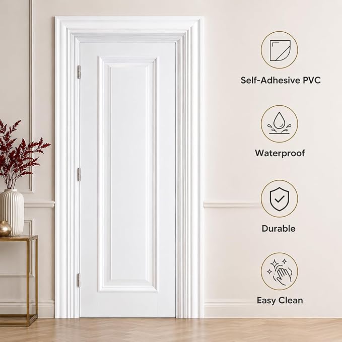 Door Stickers Peel and Stick Murals - Wall Covers Decorative Decal Stripes | 30.3"W x 78.7"H, 3D Stripes Wallpaper，Waterproof Removable Opaque Vinyl Self Adhesive Fake Door Decor for Home Office - Image 4