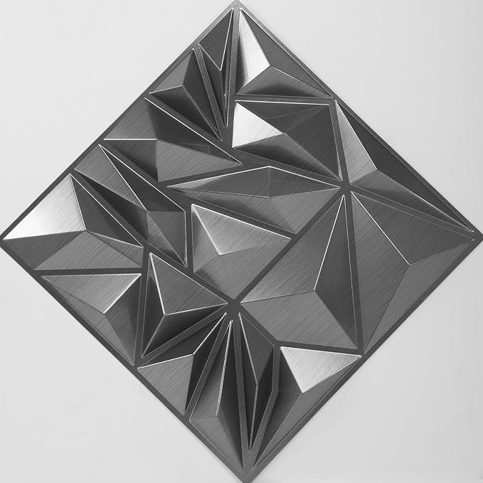 Art3d 33-Pack Modern Diamond Textured 3D Wall Panels, 12 x 12 in, Silver | Light PVC, Waterproof, Scratch Proof, Decorative Wall, Ideal for Home, Office & Commercial Spaces - Image 7