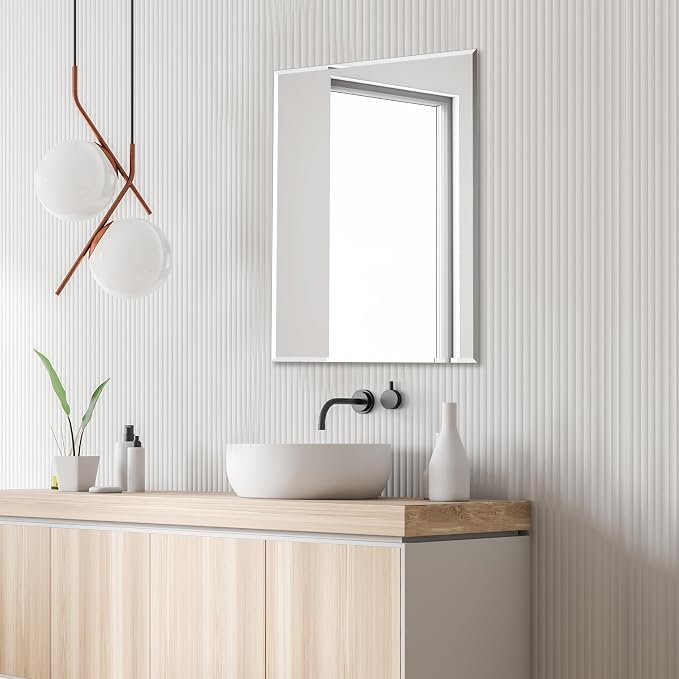 Frameless Mirror for Wall, 32" x 24" Bathroom Mirror for Over Sink - Image 8
