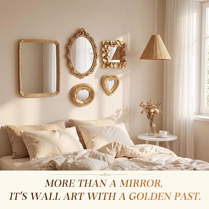 Vintage Mirror Set,11in/8in/6in/4in,Cute Style,5 Pcs - Image 3