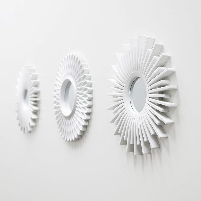 BONNYCO Wall Mirrors Pack of 3, Round White Mirrors for Home Decor, Bedroom and Room. Espejos Decorativos de Pared Sala Dormitorio, Circle Wall Decor Minimalist Vintage, Chic. Gifts for Women Mums - Image 3