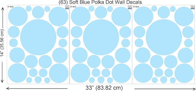 Polka Dot Wall Stickers, Wall Decor Stickers, Wall Dots, Vinyl Circle Room Dot Decals Wall Art Stickers for Bedroom Girls Room Peel and Stick Kids Room Decor Birthday Gift (Soft Blue) - Image 3