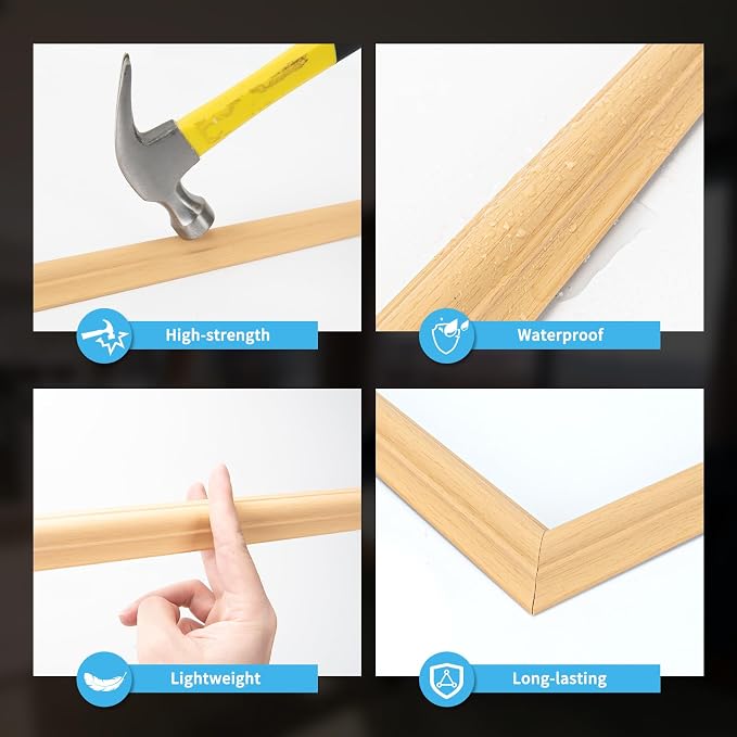 Art3d Pre-Cut Wall Molding Set of 6 pcs, 3 Top 3 Bottom, Oak | Ready-to-Assemble Wainscoting Panel, High-Impact, Precision Pre-Cut, DIY-Friendly, Ideal for Indoor Wall Decor, Accent Walls - Image 5