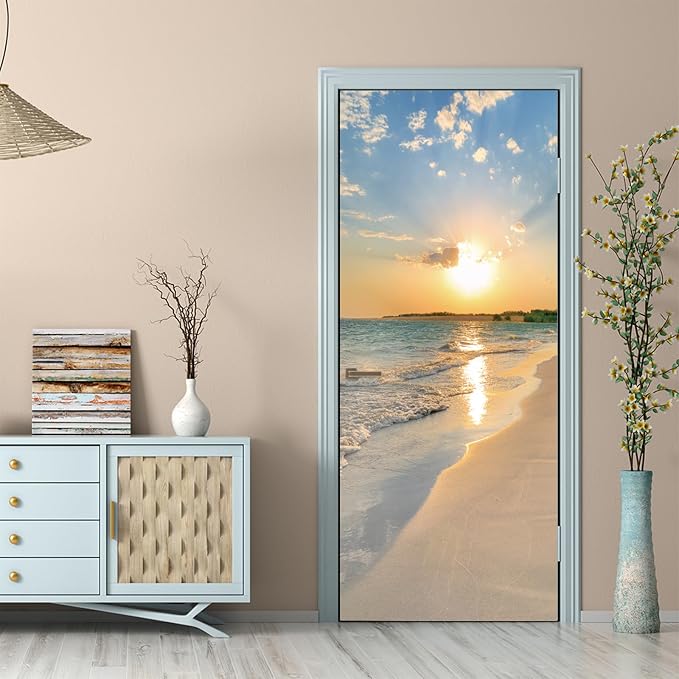 TUOKING Door Sticker,Peel and Stick Removable Vinyl Door Decals | Wallpaper Waterproof Self-Adhesive Mural for Home Decor,Wall Covers Poster,30.3" W x 78.7" L, Set of 2 Sheets - Image 3