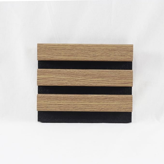 Wood Slat Acoustic Panels, 4.7"x5.9" 3D Wall Panels, Modern Fluted Sound Absorbing Wall Panels for Interior Wall Decor,Office,Home,Theater,Studio,Walnut Sample - Image 2