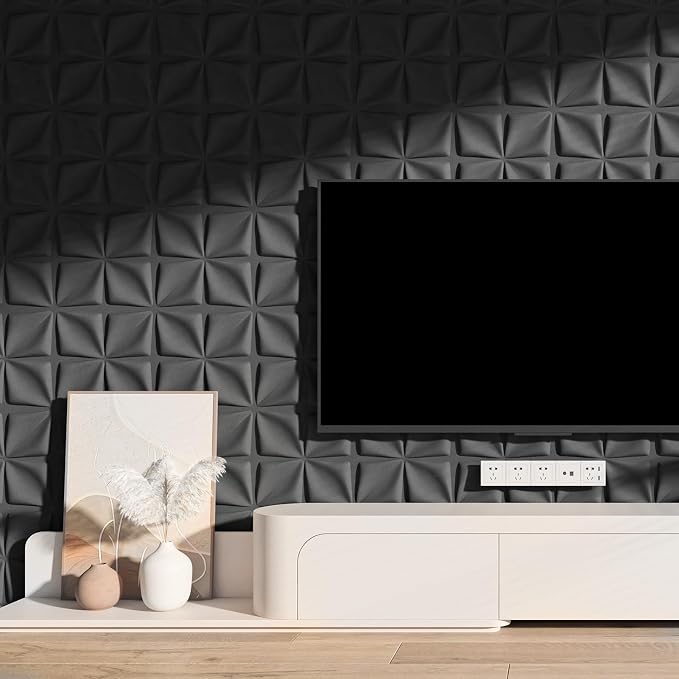 Art3d 20 Pack Decorative 3D Wall Panels, 19 Sq.Feet PVC Interior Wall Décor, 11.8"x11.8", Black - Image 6