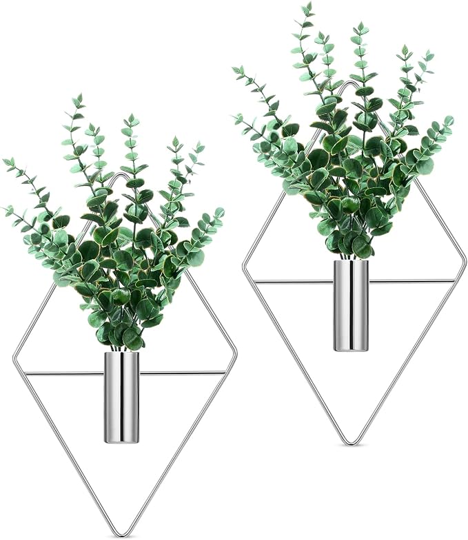 Canlierr 4 Pcs Wall Decor Hanging Planters, Eucalyptus, Silver - Image 7