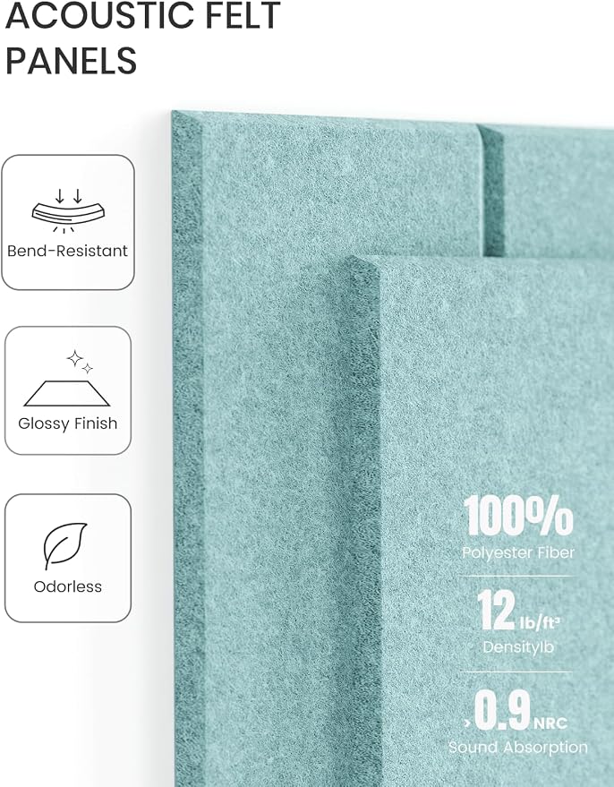 Fluxynara Felt Bulletin Board & Cork Board Alternative, Aqua Blue | 48" x 36" Pin board, Removable Adhesive Tabs, Easy Install Without Wall Damage, For Home Office Decor - Image 4