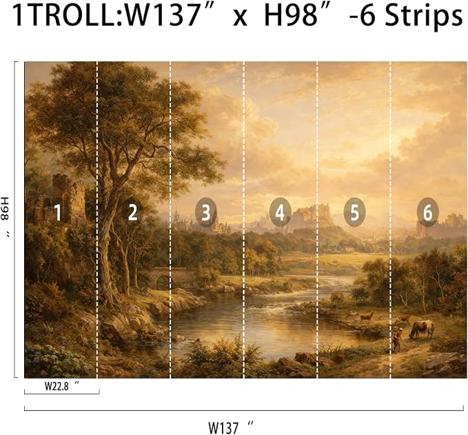 Mountain Wall Murals Peel and Stick Self Adhesive Canvas Wallpaper | Large Removable Mountain Mural for Living Room Bedroom Office Home Decor and Accent Walls in Multiple Standard Sizes - Image 7