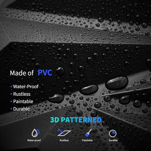 Art3dwallpanels 33 Pack 3D Wall Panels Diamond, Black, 12''x12'' | PVC Accent Wall Panels for Interior Wall Decor, Living Room, Lobby Bedroom Hotel Office, Cover 32.Sq.Ft - Image 3