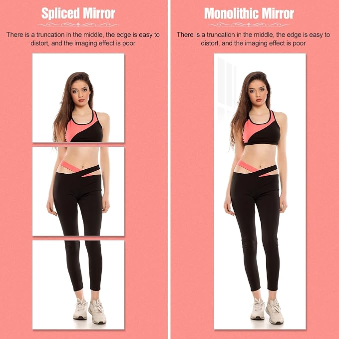Full Length Mirror,47.25x15.75 Inch Acrylic Shatterproof Soft Mirrors, Non-Glass Wall-Mounted Fitness Mirror for Home, Lightweight Durable Modern Decor for Bedroom/Living Room/Cloakroom - Image 2