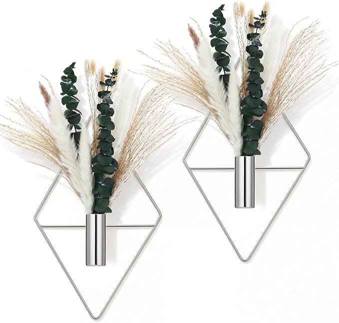 Canlierr 4 Pcs Wall Decor Hanging Planters, Mixed Plants, Chrome Silver by Canlierr