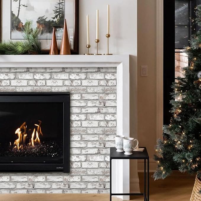 COMSTICKC 3D Peel and Stick Faux Brick Wall Panels for Quick DIY Wall Decor | Retro Gray White, 10 Pcs 11.8" x 11.8", Not Real Brick, Small Size Brick, Thin PVC Decorative Wall Sticker, Cover 9.7 sq ft - Image 8