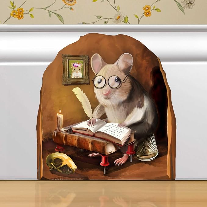 Mouse Reading Book, Wall Decor Sticker Decal, Kids Room, Classroom, Home, Bedroom, Bookcase, Book Lover, of Mice and Men, Children, Adorable, (Novelist Mouse) by Micesterpiece