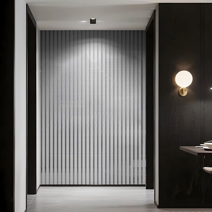 2mm Thick Peel and Stick Wallpaper Mirror Stripe Texture Vinyl Wall Panels | 23.62" x 110.24" Silver Self Adhesive Waterproof Renter Friendly Wall Paper Roll for Foyer Coffee Shop Decor - Image 3