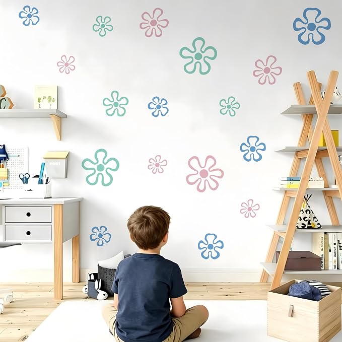 Ocean Flower Wall Decals, Peel and Stick Under the Sea Floral Bubble Mural, Playful Sea Flower Wall Stickers for Kids, Boys and Girls Room, Bedroom & Nursery Decor (Ocean Flower Wall Decals) - Image 4