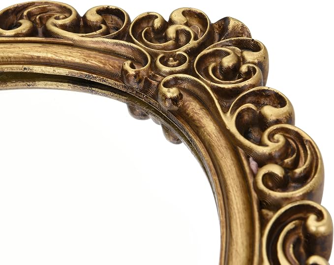 12x8.5 inch Resin Frame Vintage Oval Wall Mirror - Image 5