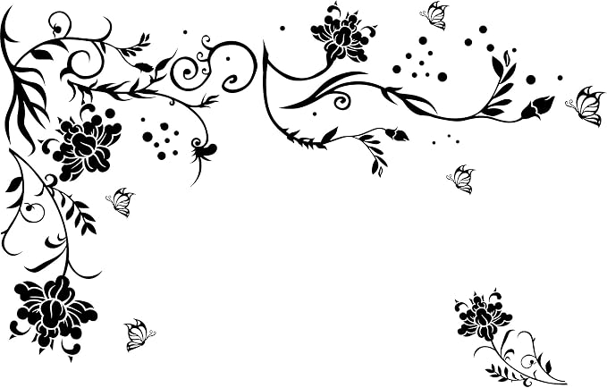 LiveGallery Black Vines Wall Decals Flowers Wall Stickers Twigs Vine Wall Decal DIY Removable Vinyl Chrysanthemum Wall Decor for Baby Kids Girls Bedroom Living Room Offices TV Sofa Background Home - Image 8
